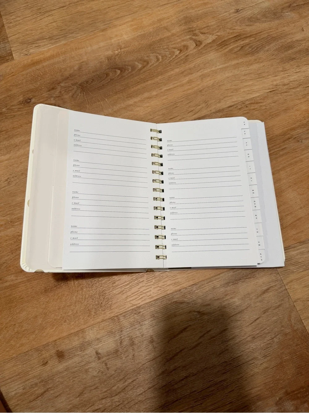 kate spade White & Gold Polka Dot Contact Book with Elastic Closure